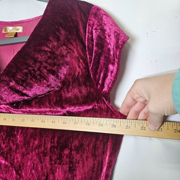 April Cornell Velvet Velour Sleeveless Magenta Dress M Boho‎ Cowl Neck Holiday - Picture 8 of 9